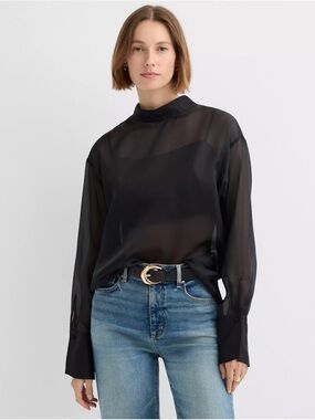 Loft Satin Cami Mock Neck Blouse